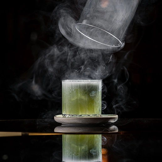 Steaming green cocktail at Dans le Noir ?